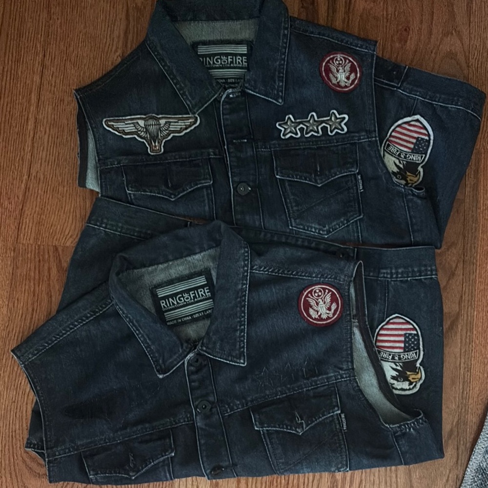 Ring of Fire Dark Denim Vest Large and XXL